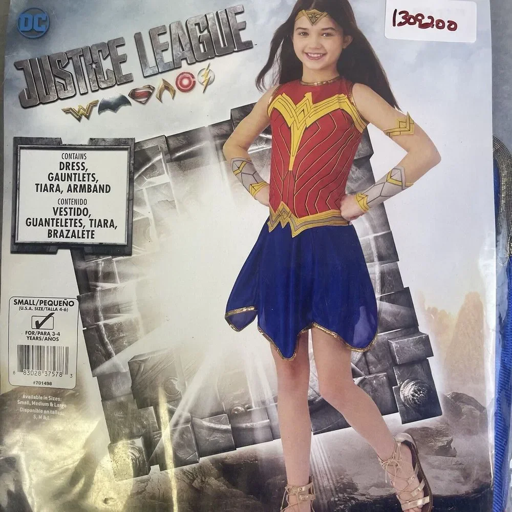 Justice League Wonder‎ Woman Halloween Costume Girls Small 4-6 NEW